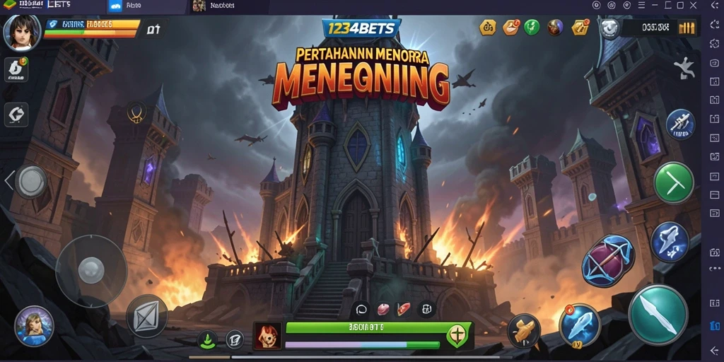 Tampilan menarik gameplay Tower Defense 1234BETS.