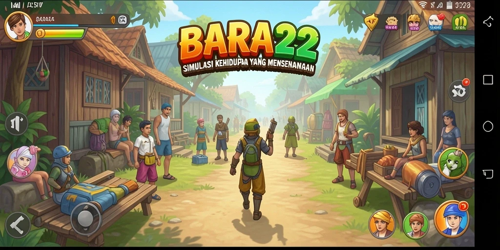 Tampilan gameplay dari BARA22 dengan karakter dan interaksi yang menarik.