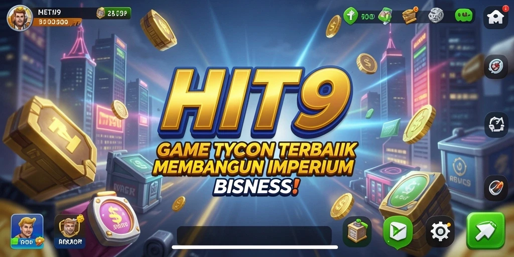 Tampilan screenshot utama HIT9 menampilkan gameplay seru dalam mengelola bisnis Tycoon.
