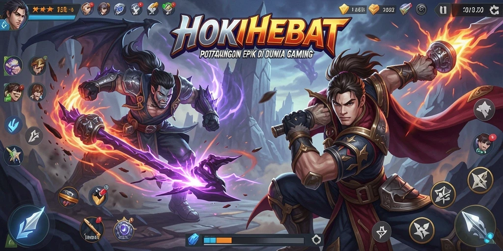 Tampilan aksi pertarungan mendebarkan di HOKIHEBAT.