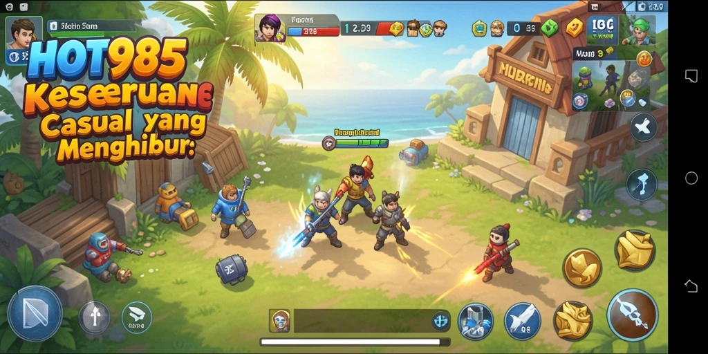 Tampilan gameplay HOT985 yang seru dan penuh warna.