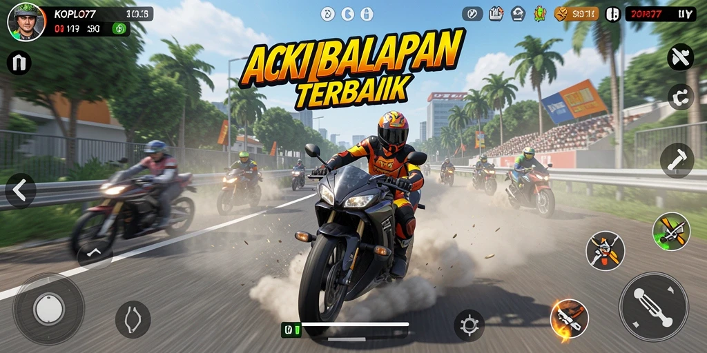 Gameplay mendebarkan balapan motor di KOPLO77 yang memukau.