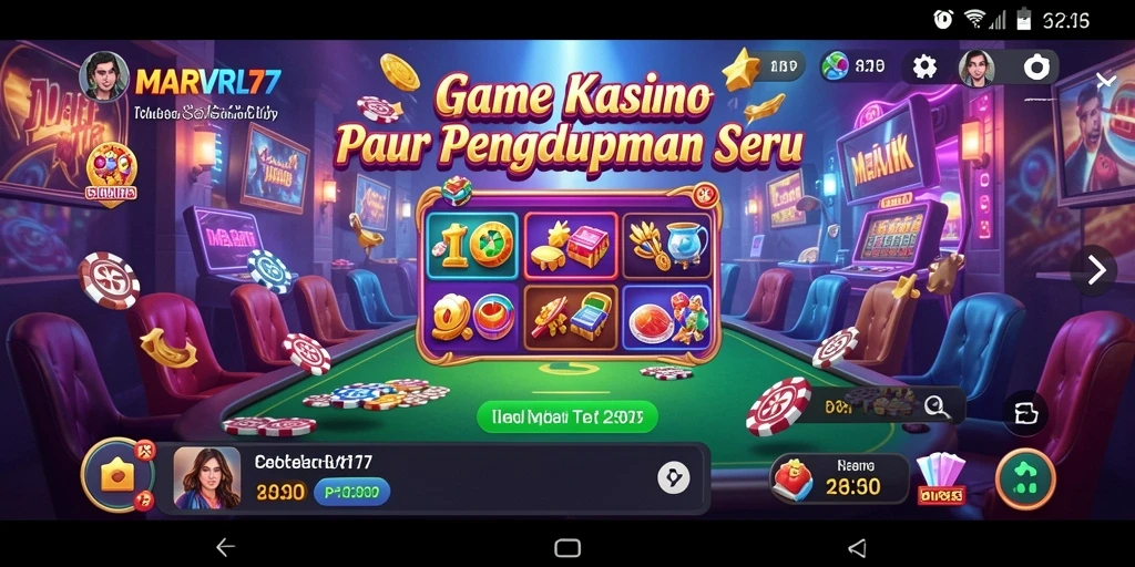 Screenshot utama dari gameplay Kasino yang menampilkan suasana permainan yang menarik.