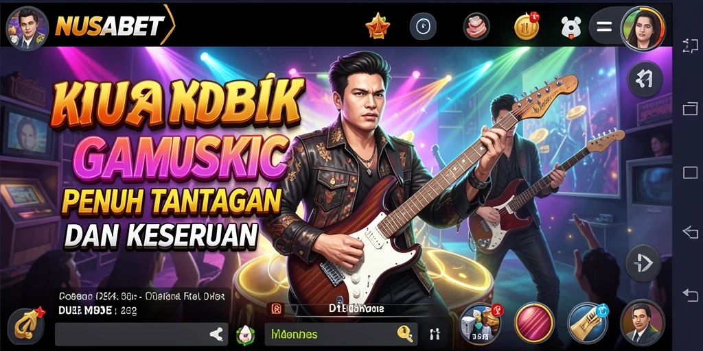 Tampilan screenshot NUSABET dengan gameplay seru dan beragam musik.
