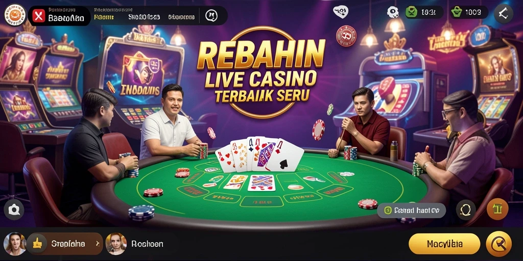 Tampilan gameplay Live Casino yang mendebarkan di REBAHIN.