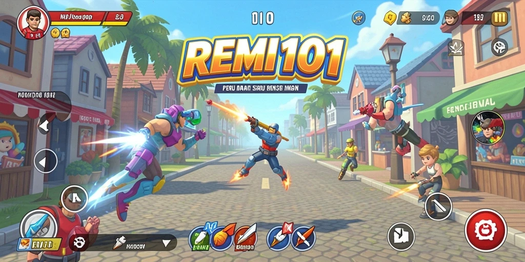 Tampilan gameplay seru dari REMI101 dengan level yang menantang.