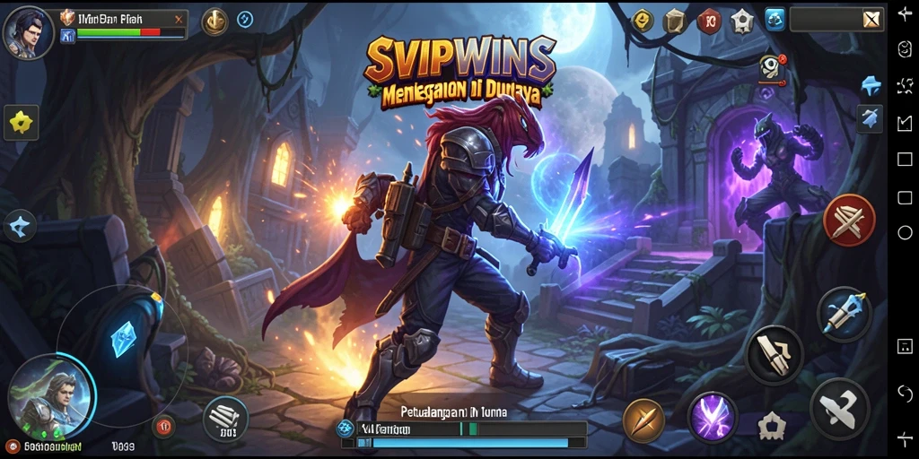 Screenshot gameplay SVIPWINS menampilkan aksi petualangan mendebarkan.